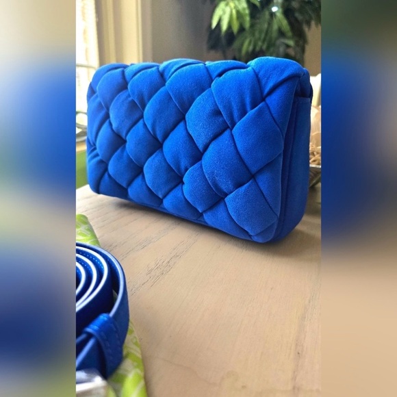 🎄JW Pei Maze Blue Vegan Leather Suede Crossbody Bag NWT - Picture 8 of 11